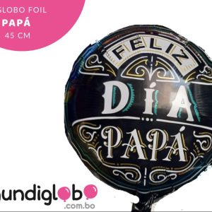 Globo de foil “Feliz Día Papa”Negro 45 cm