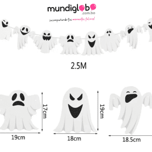 Banderines decorativos fantasmitas para Halloween