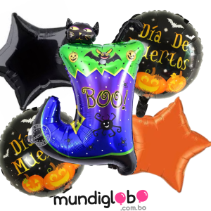 Set de 5 globos de Bota de Bruja