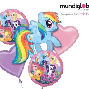Set de 5 globos Rainbow Dash