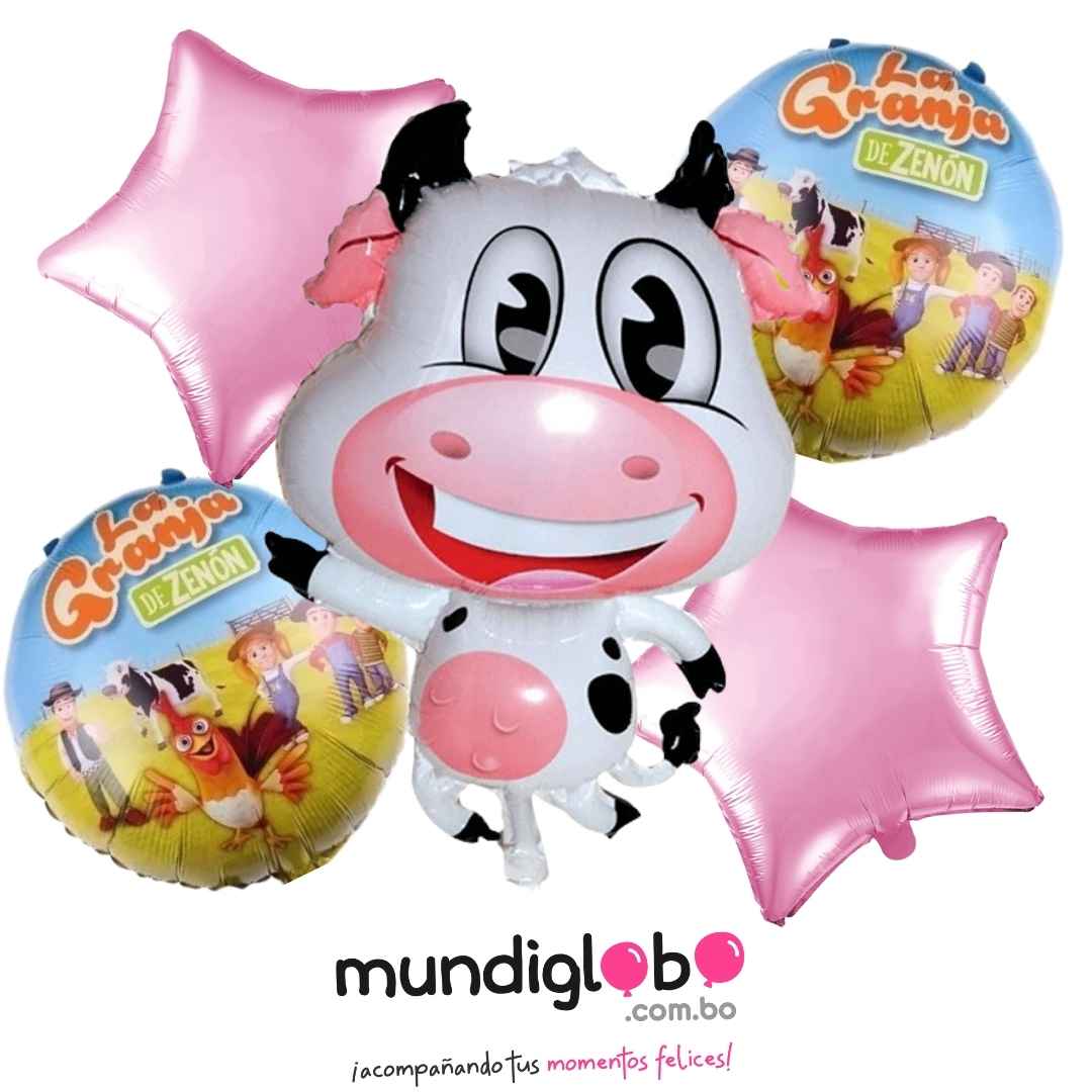 Set de 5 globos foil Vaca Lola | Mundiglobo