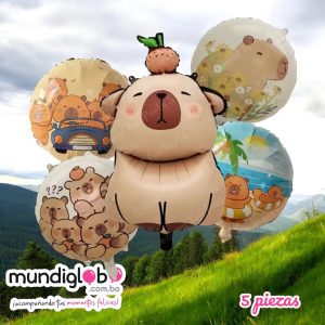 Set de 5 Globos foil Capibara