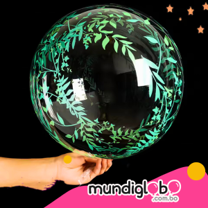 Globo burbuja diseño “Hojas verdes”