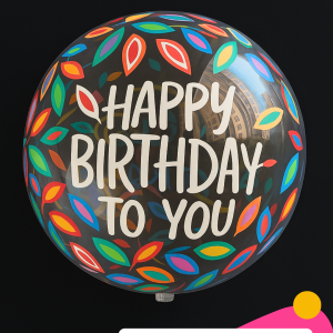 Globo Burbuja diseño “Happy Birthday”
