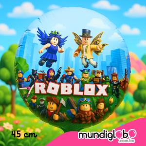 Docena de globos foil de 45 cm Roblox (modelo ciudad)