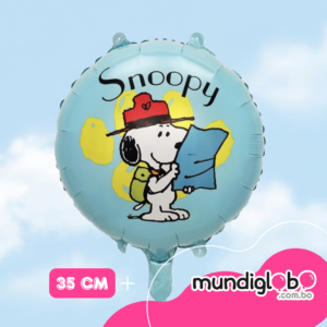 Docena de globos foil 35 cm Snoopy viajero