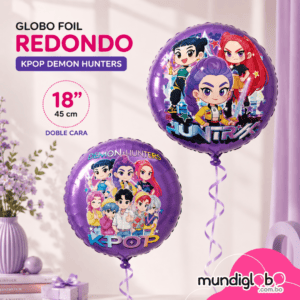 Globo Foil Redondo K-POP Demon Hunters - Modelo 1