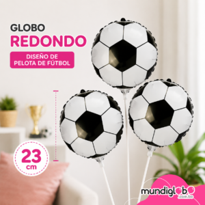 Globos Foil Redondos 23 cm – Pelota de Fútbol